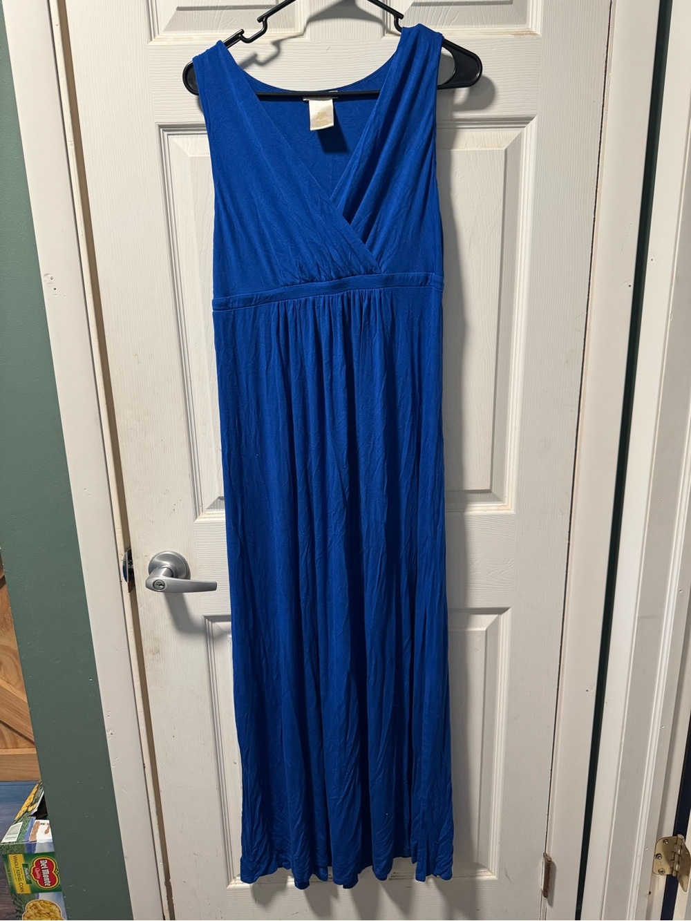 Matty M Royal Blue Sleeveless Wrap Maxi Dress